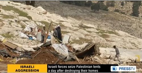 Les forces israéliennes détruisent les tentes de Palestiniens après avoir démoli leurs maisons